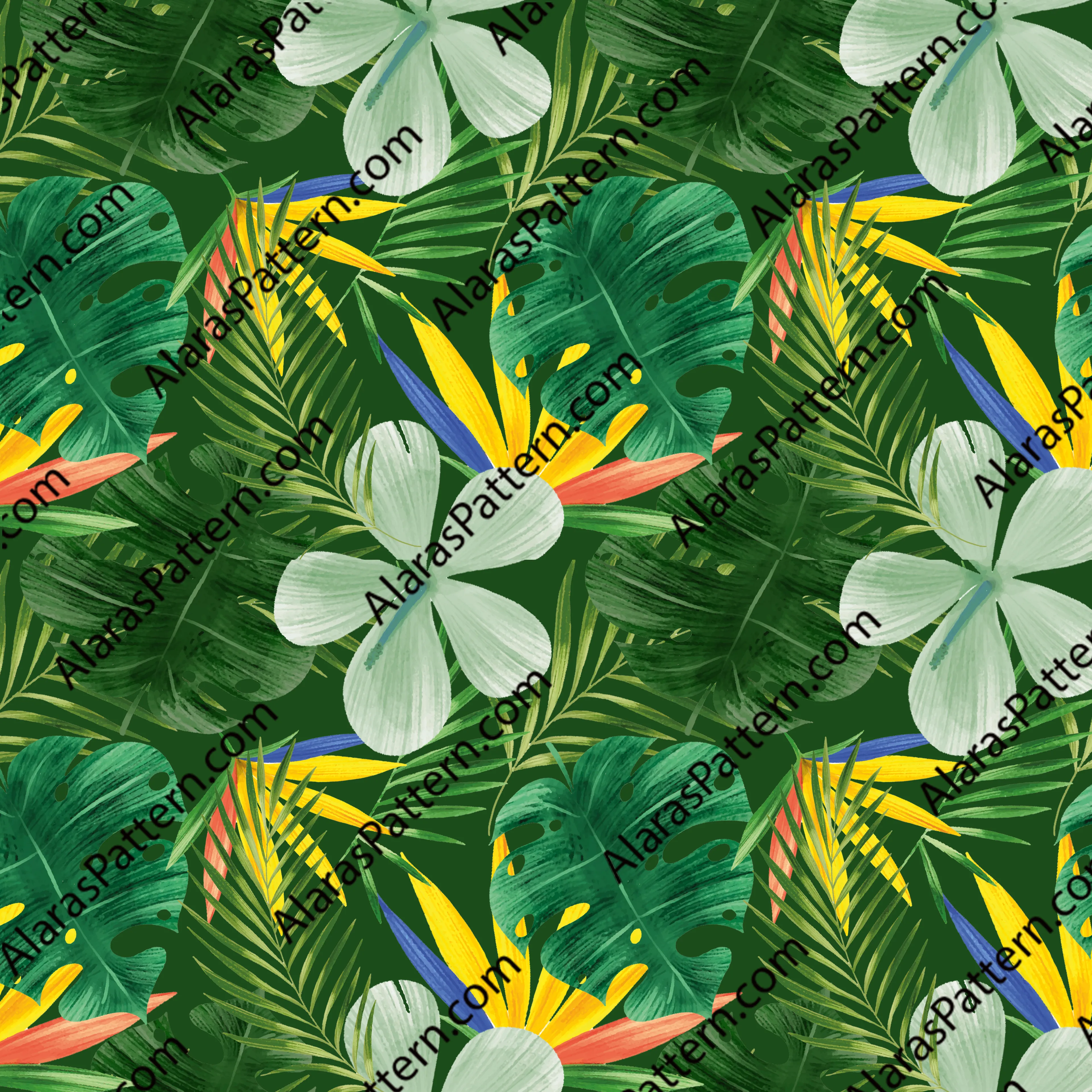 Tropical flowers patterns