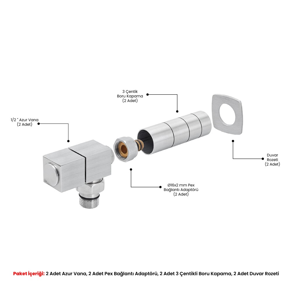 Azur Corner Brushed Surface Valve Package