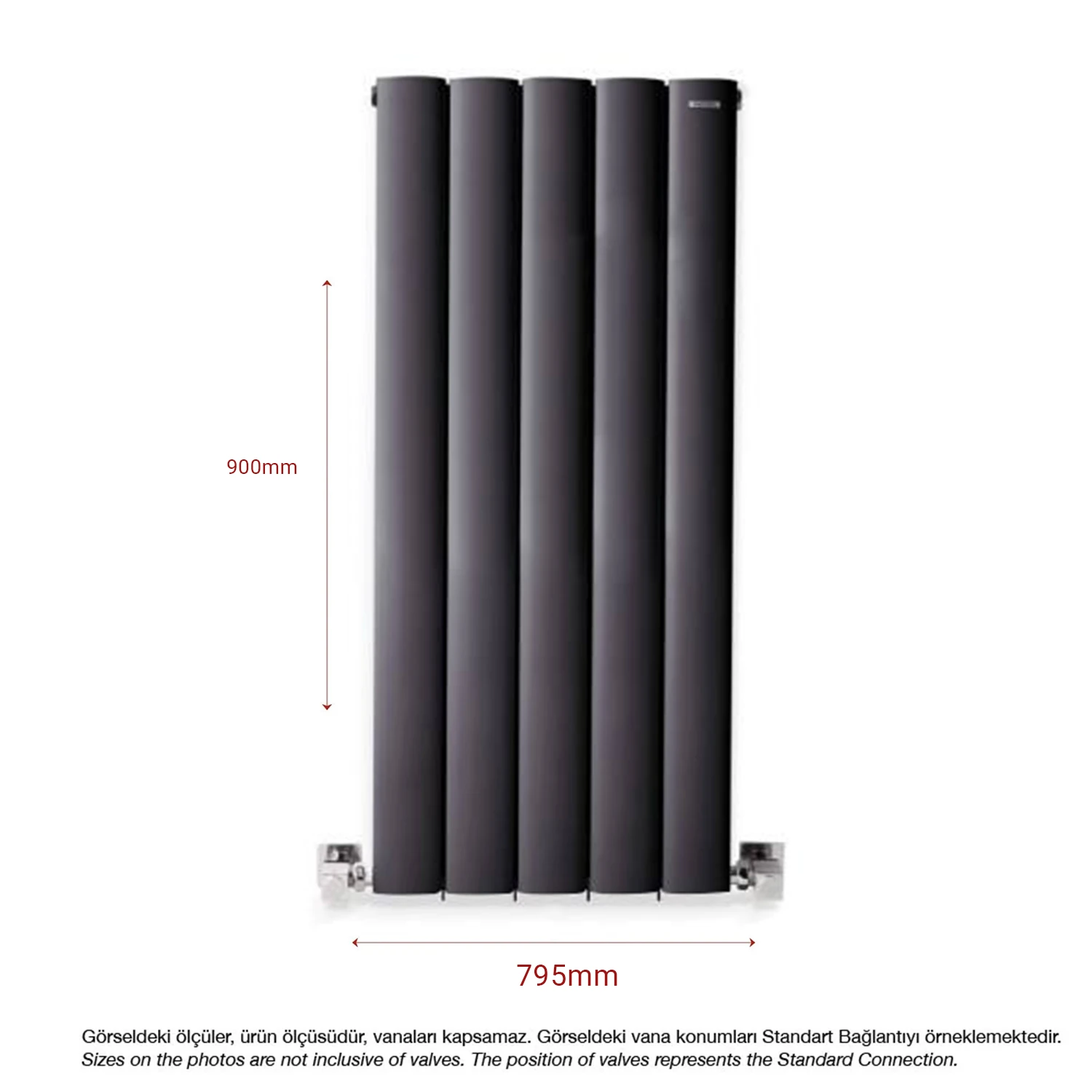 Lilac Vertical Anthracite Aluminum Radiator – Sleek Modern Heating Solution
