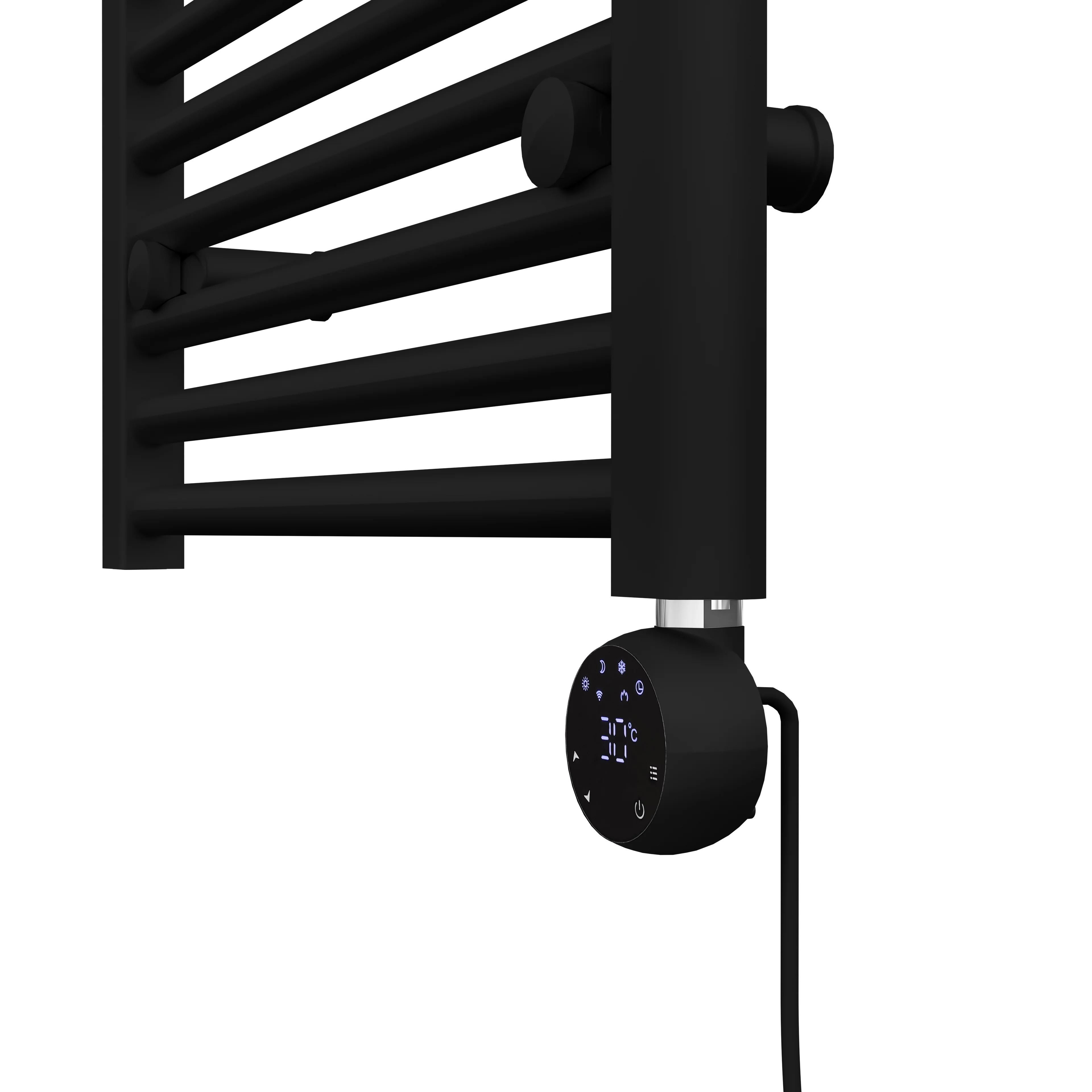 800x500mm 300W Alya Elektrikli Karbon Çelik Havlupan Silk Patern Black Alya