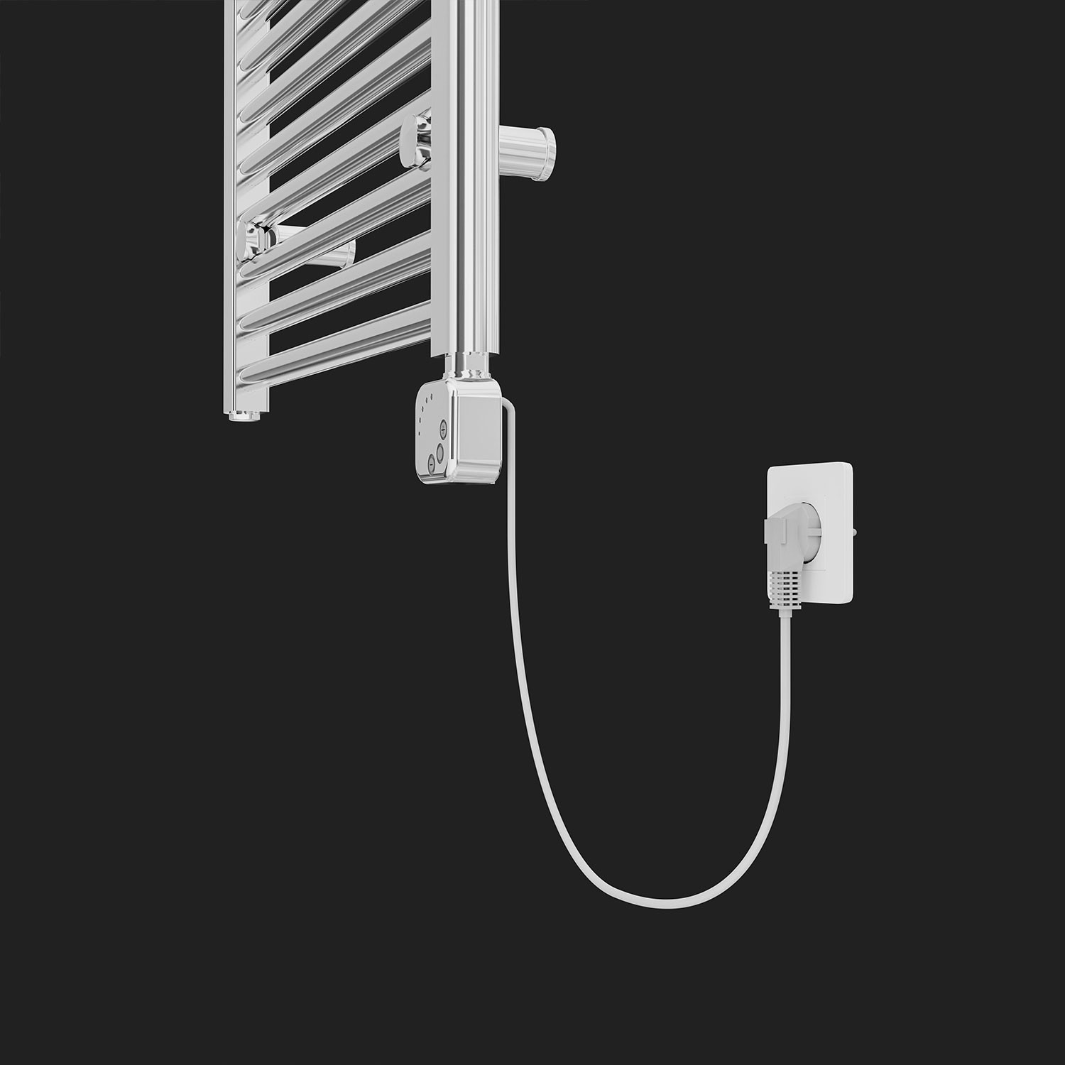 1200x500mm 500W Elektrikli On-Off Butonlu Karbon Çelik Havlupan Alya Krom