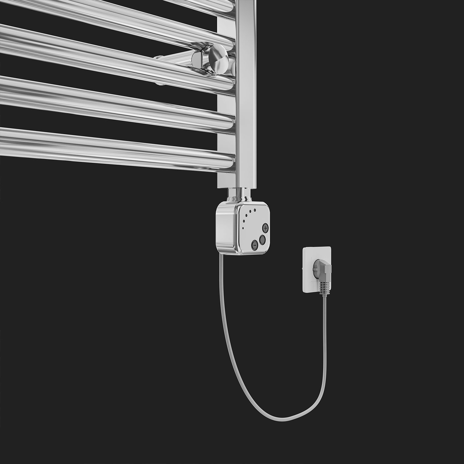 1200x500mm 500W Elektrikli On-Off Butonlu Karbon Çelik Havlupan Alya Krom
