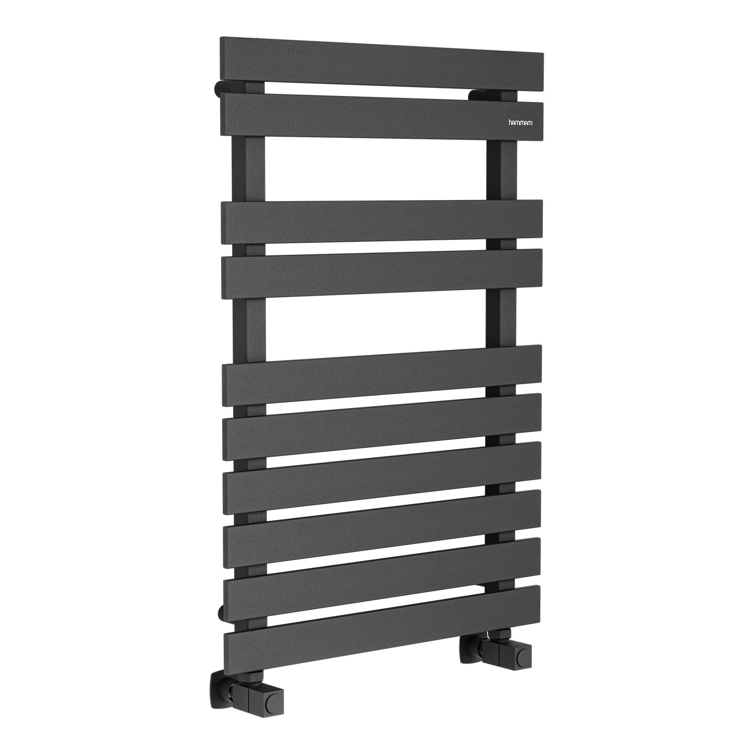 750x500 mm Troya Night Black Towel Warmer