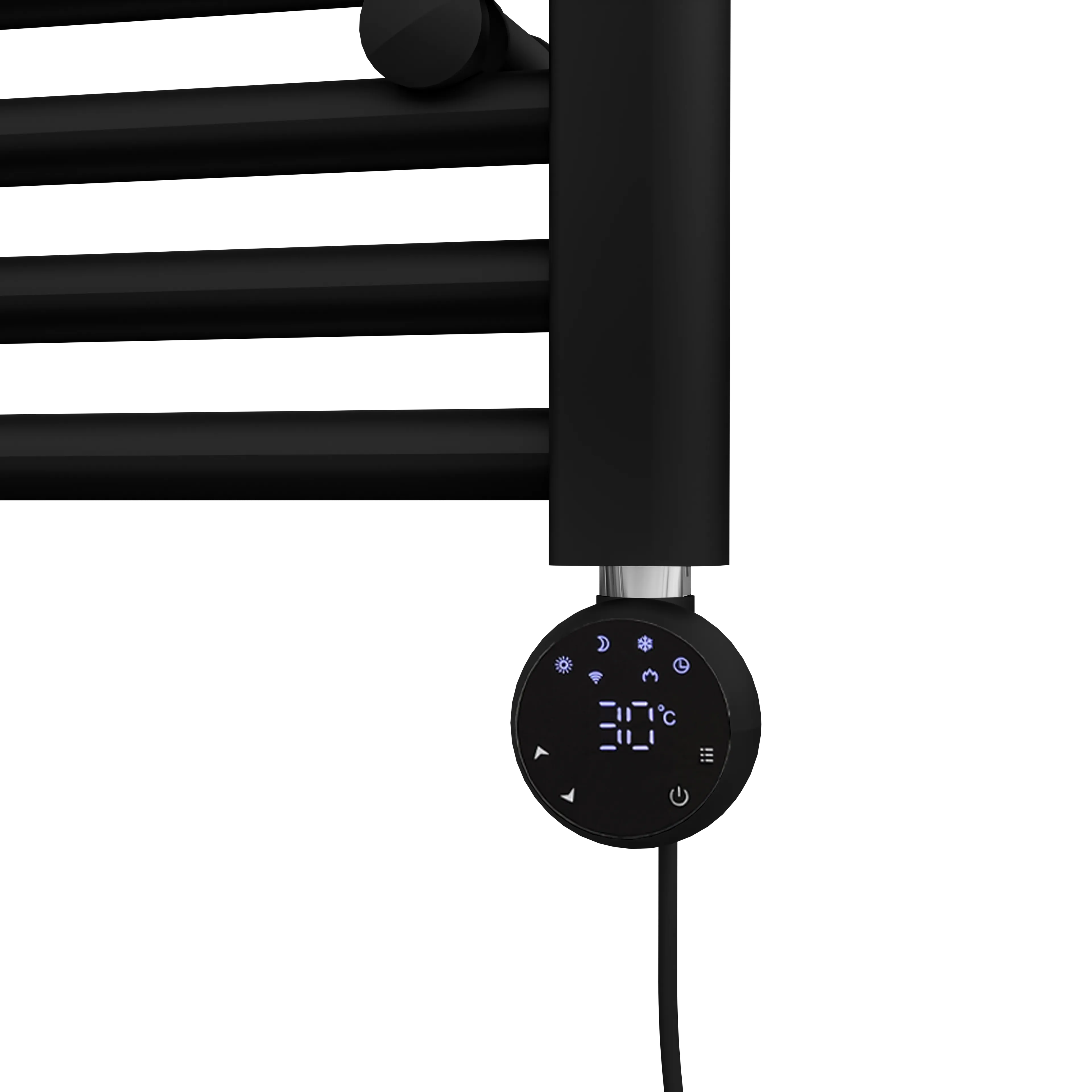 800x500mm 300W Alya Elektrikli Karbon Çelik Havlupan Silk Patern Black Alya