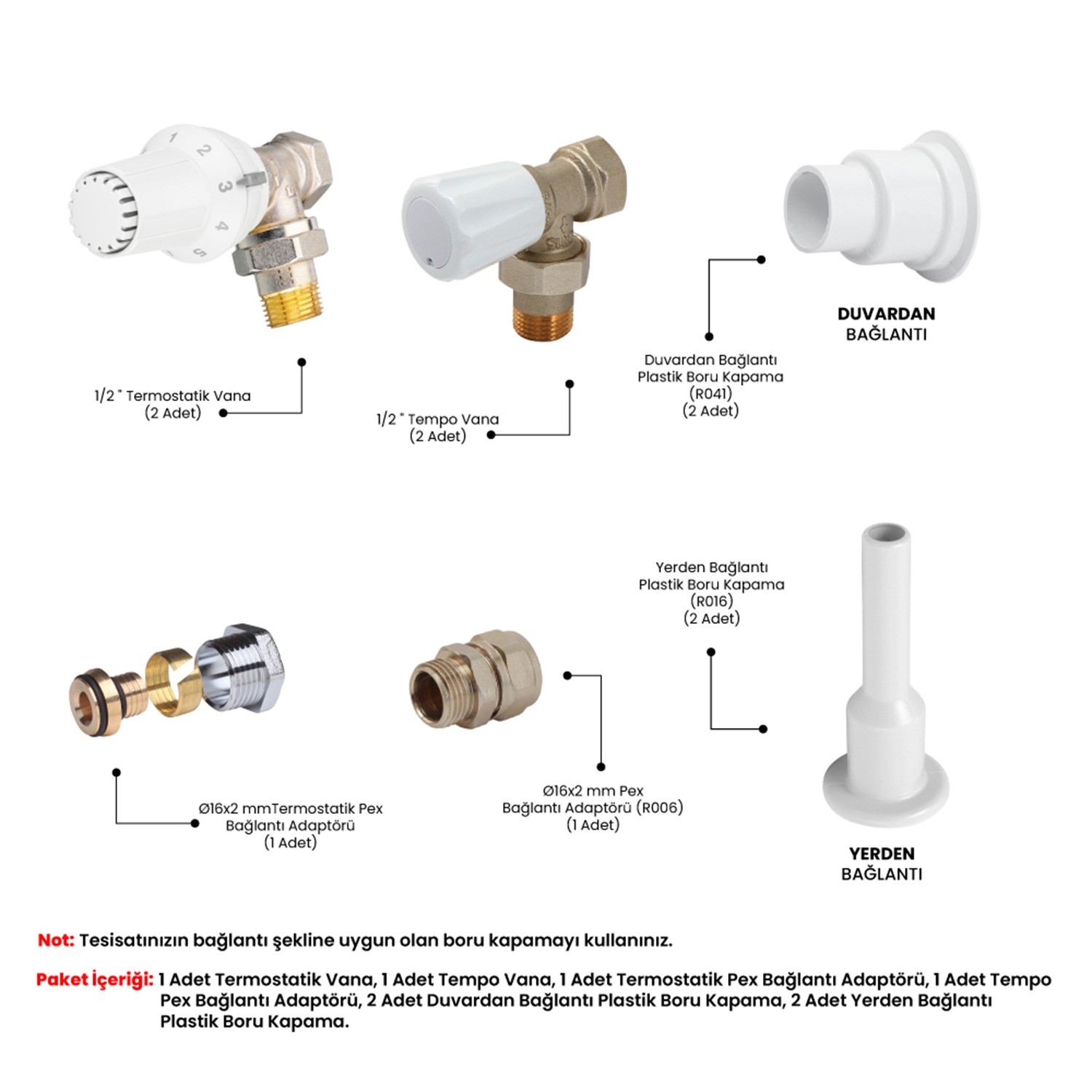 Termostatic Corner Valve Package (Radiator)