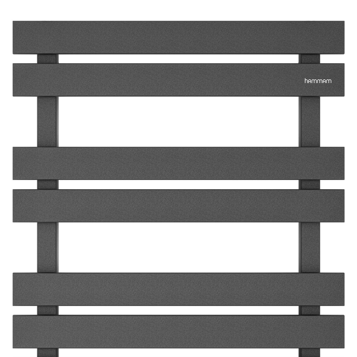 750x500 mm Troya Night Black Towel Warmer