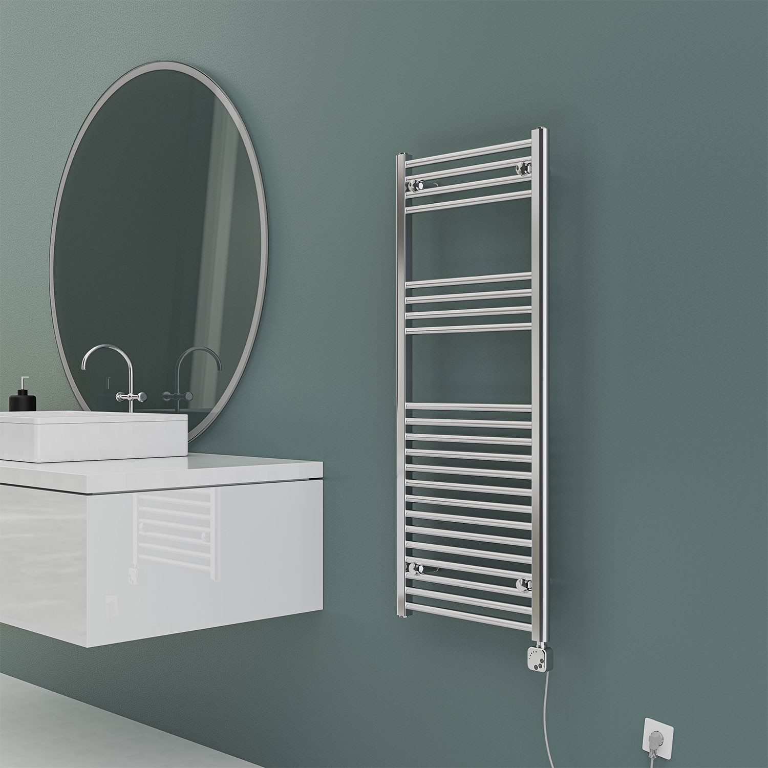 800x500 300W Electric Mild Steel Towel Warmer Alya White