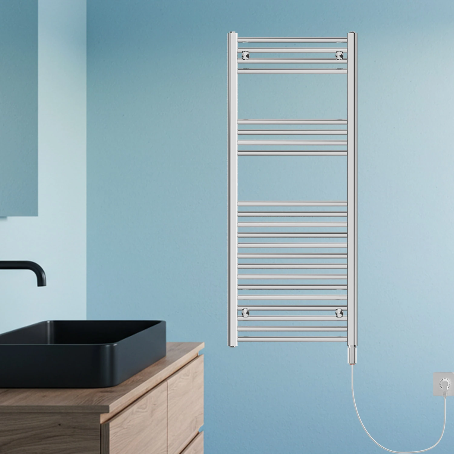 1200x500mm 500W Karbon Çelik Elektrikli Havlupan Alya Parlak On Off Butonlu Fişli