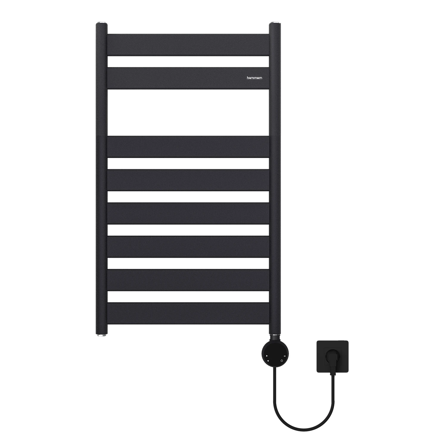 800x500mm 300W Elektrikli Karbon Çelik Havlupan Silk Patern Black Lara