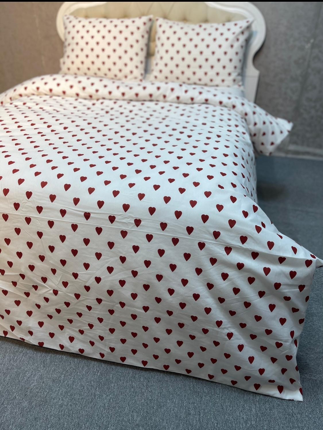 Romantik Kırmızı Kalp Nevresim Takımı