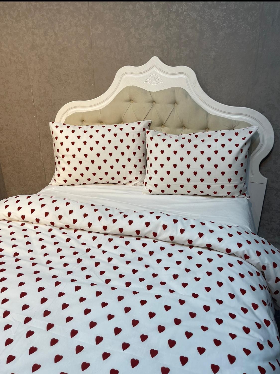 Romantik Kırmızı Kalp Nevresim Takımı