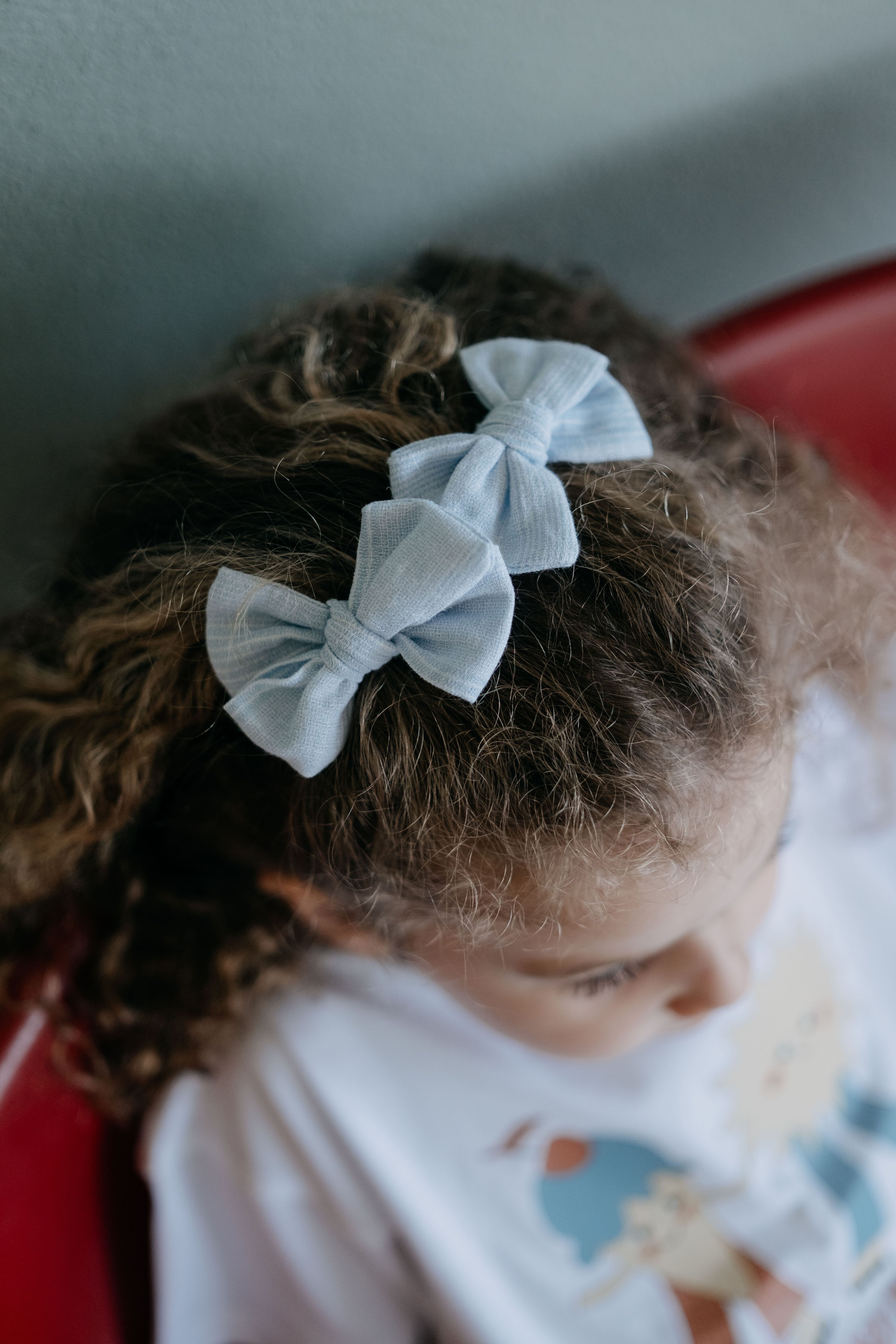 Bow Blue Hairclips