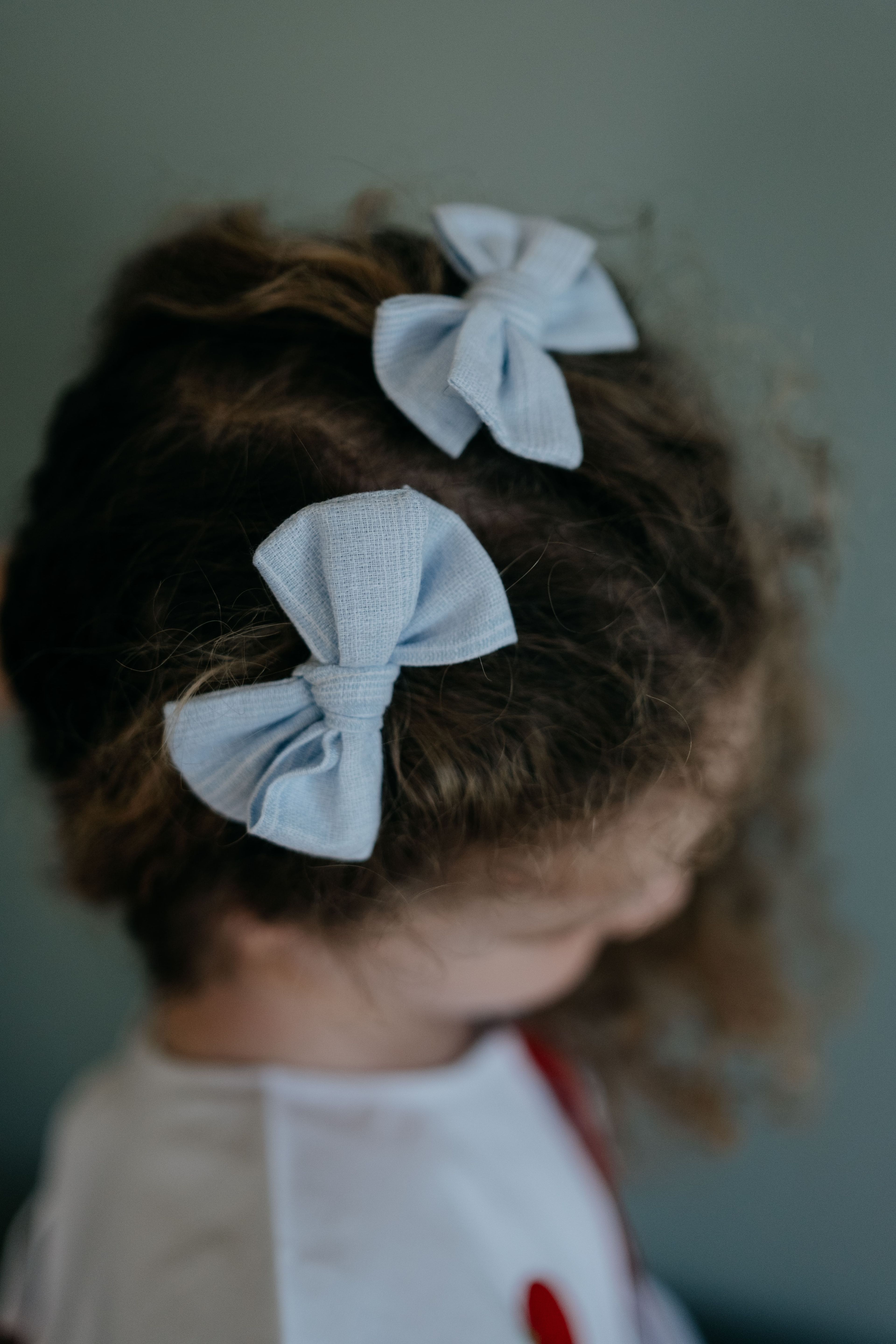 Bow Blue Hairclips