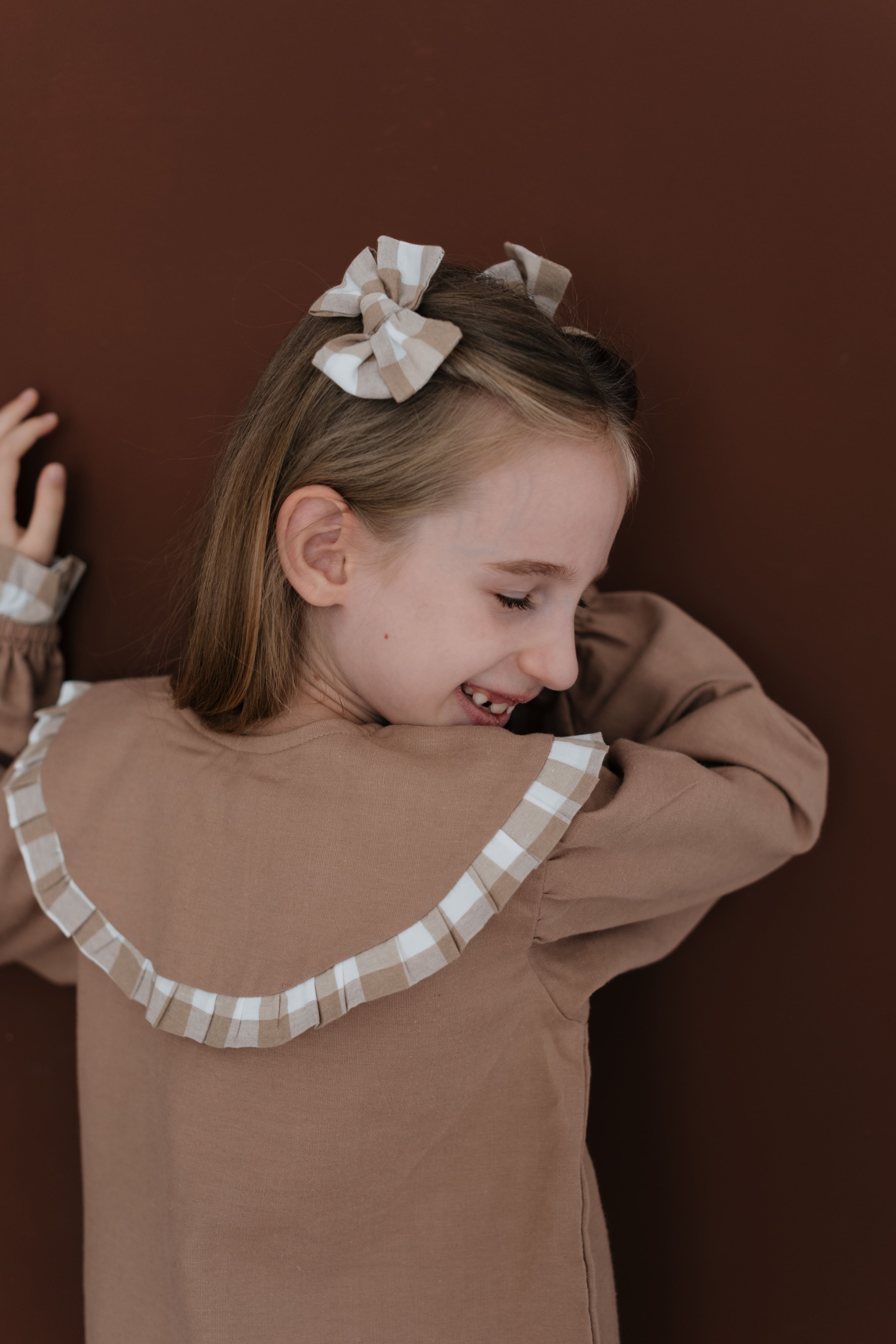 Bows Checky Hairclip Set