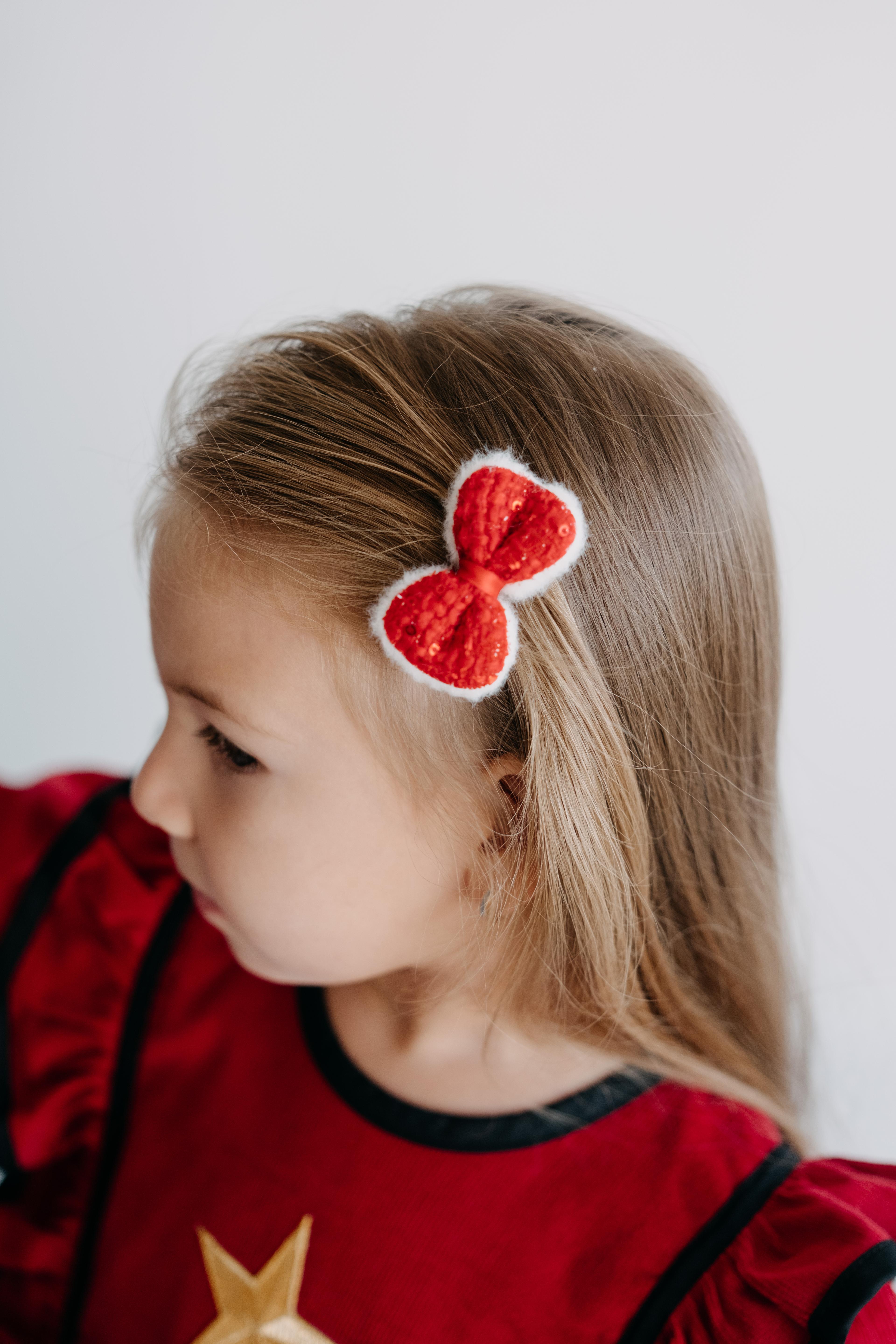 Santa Bow Hairclips Set