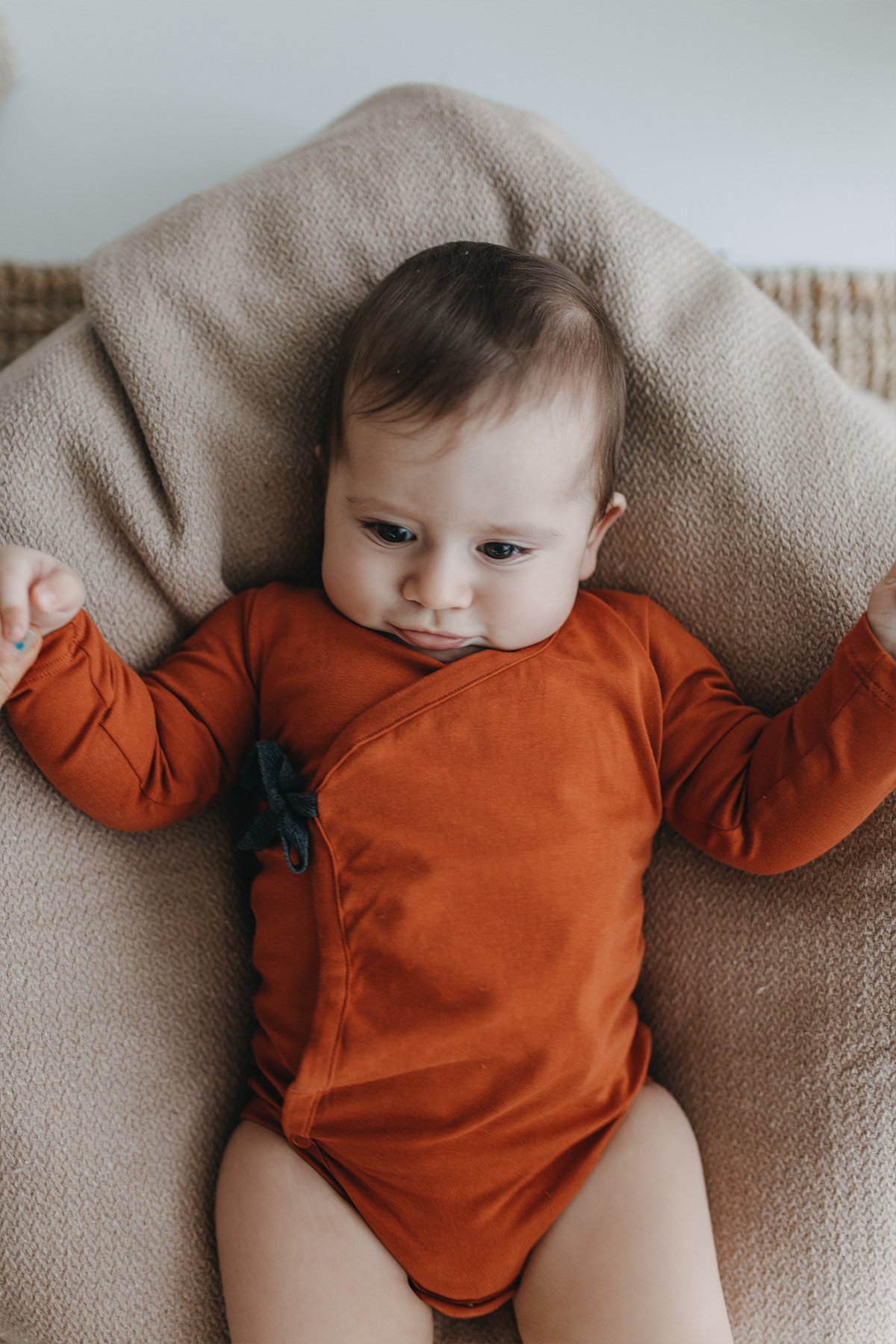 Bow Bodysuit in Cinnamon Color