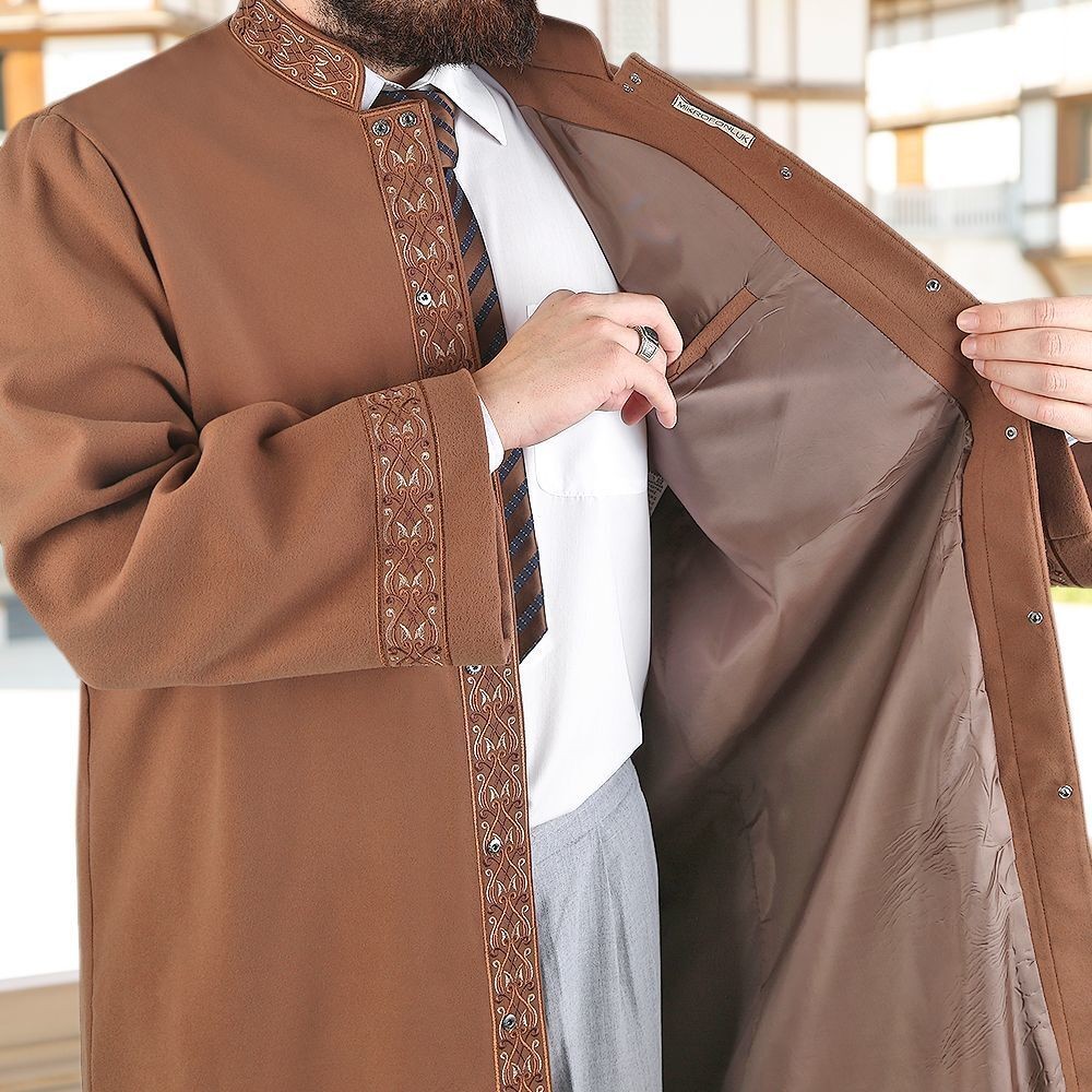Kışlık Kaşe İmam Cübbesi Nevfel Kahve