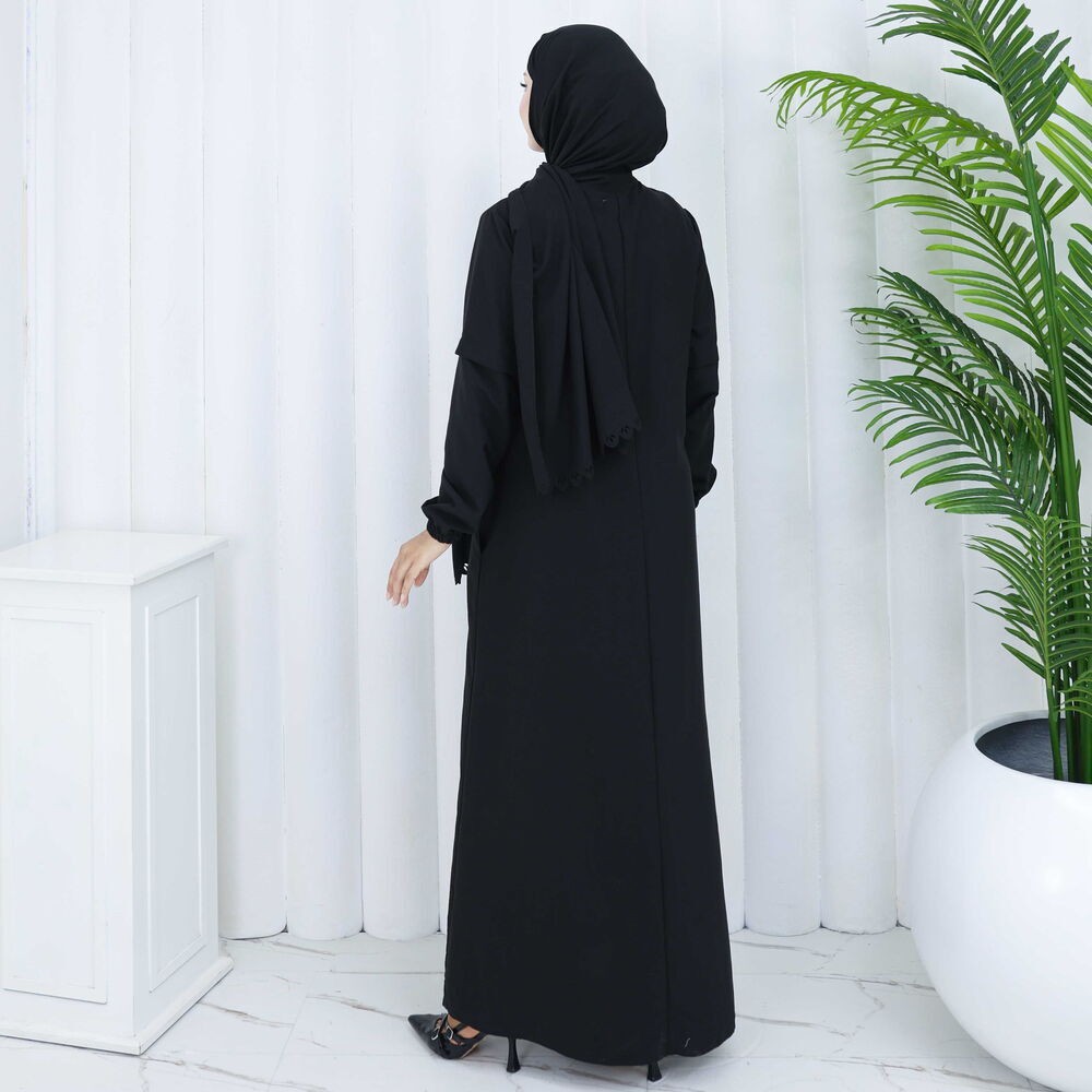 Bayan Şallı Namaz Elbisesi Siyah
