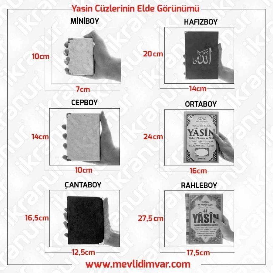 Kadife Kaplı Yasin Kitabı (Cep Boy), Kokulu Tesbih, Asetat Kutulu (12×15) Mevlid Paketi-Mavi