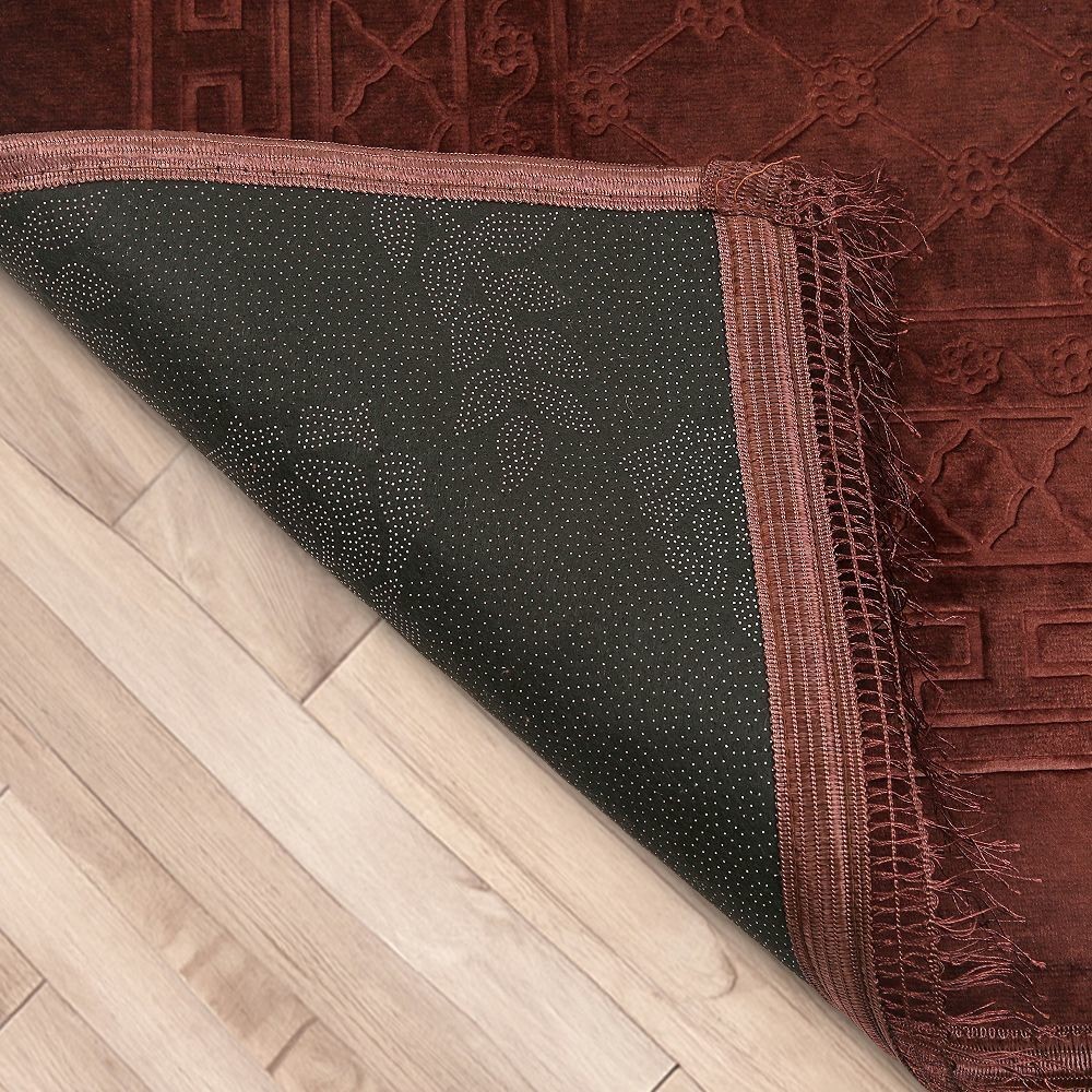 Soft Yumuşak Peluş Seccade Koyu Kahve 80 x 120 cm - 1100 gr