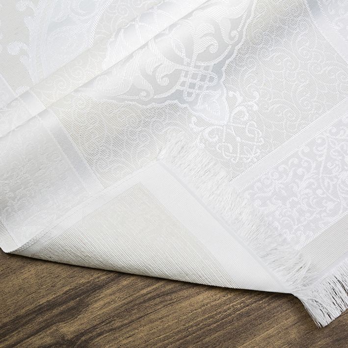 Hediyelik İpek Nur Tafta Seccade Krem 68x110 Cm - 200 Gr