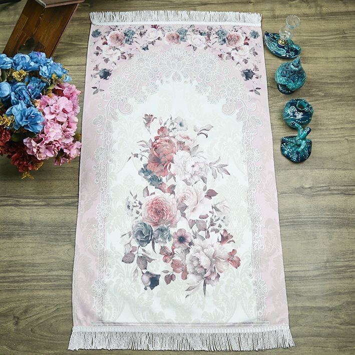 Lüks Hürrem Astarlı Seccade Pembe 70 x 117 cm - 600gr