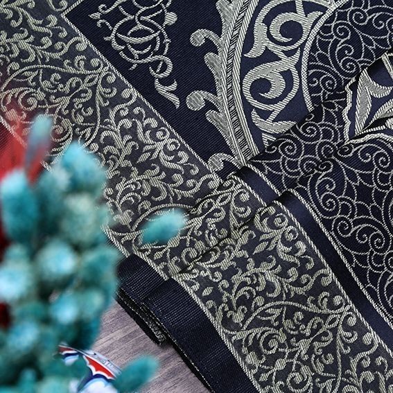 Hediyelik İpek Nur Tafta Seccade Koyu Siyah 68x110 cm - 200 gr