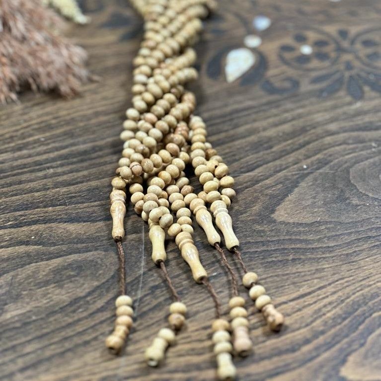 Kabe Kokulu 99 lük Zeytin Krem Ahşap Tesbih 8 mm