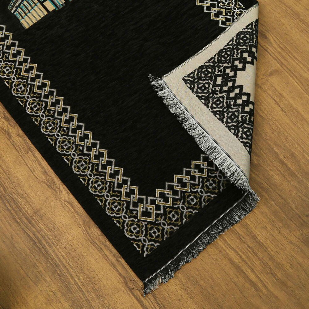 Kubbetüs Sahra Lüks Şönil Seccade Siyah (66x117cm) 485gr