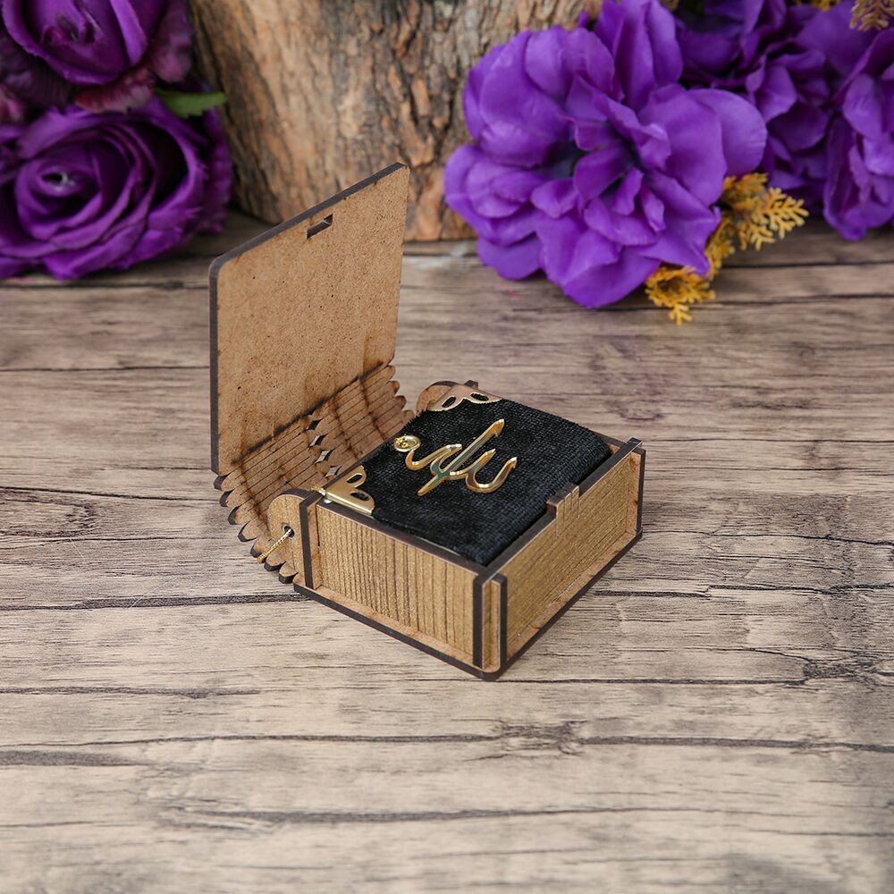 Mini Ahşap Kutu & Mini Kur'an-ı Kerim Siyah (8x7cm)
