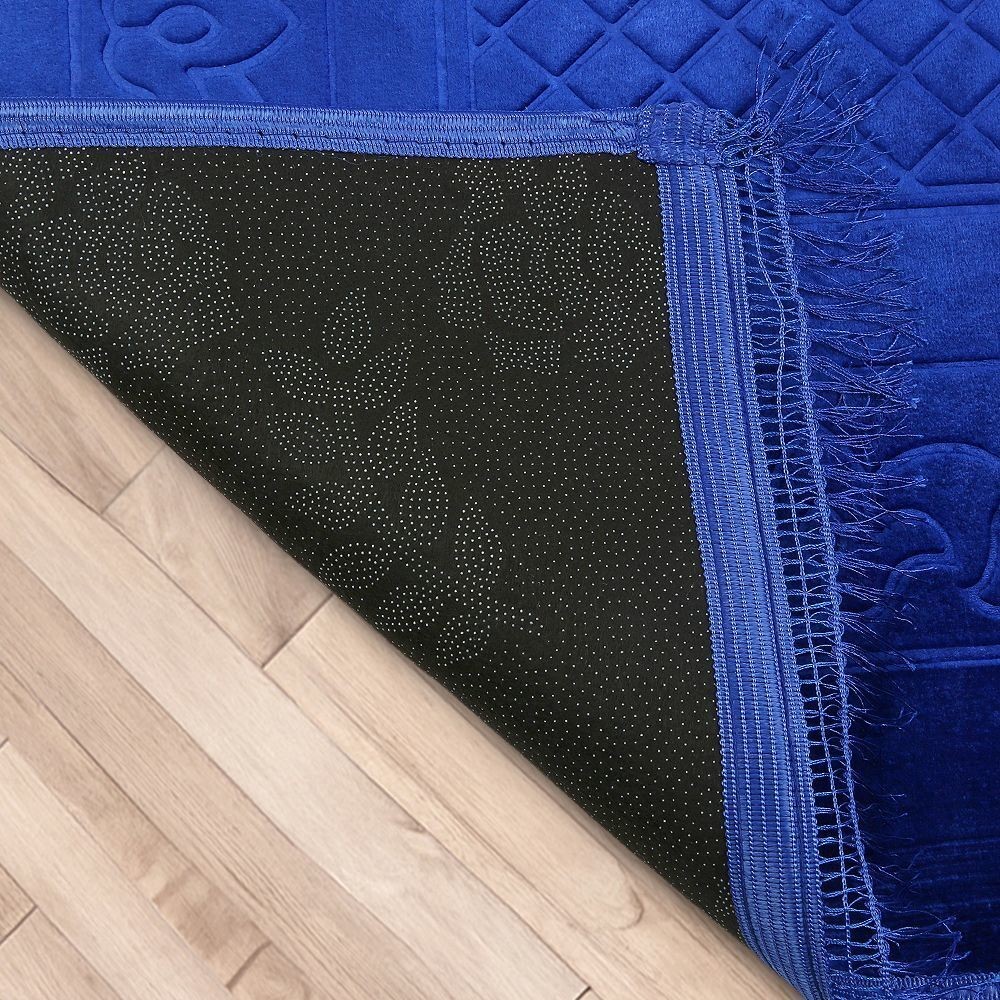 Soft Yumuşak Kadife Peluş Seccade Mavi 80 x 120 cm - 1100 gr