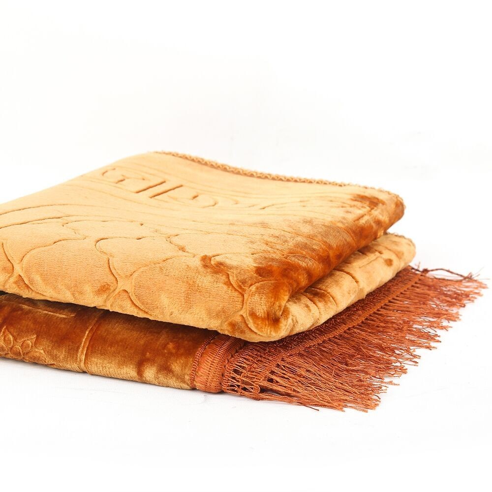 Soft Yumuşak Kadife Peluş Seccade Gold 80 x 120 cm - 1100 gr