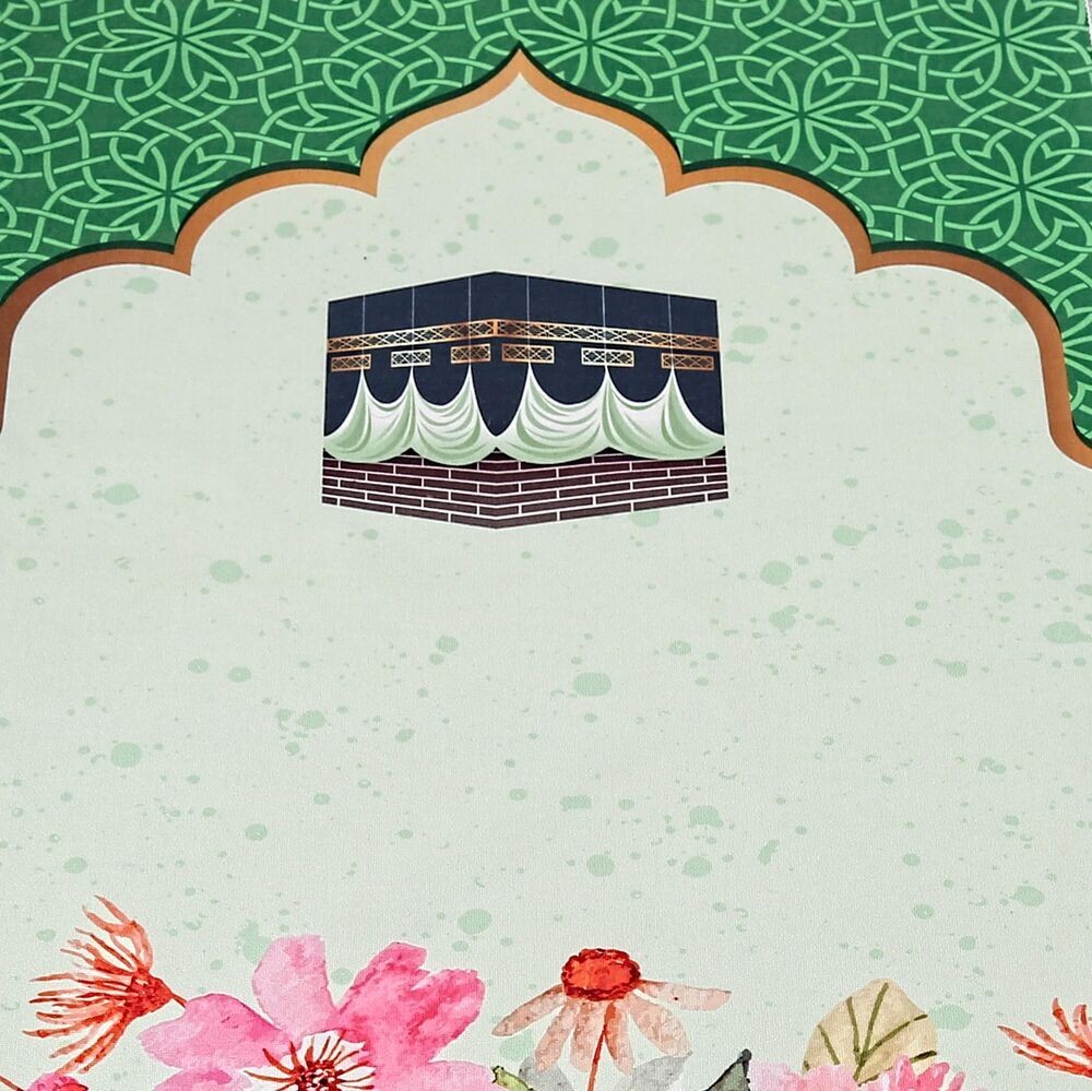 Çocuk Seccadesi Kabe - Yeşil 82×45 cm 110 gr - Tesbih Hediyeli