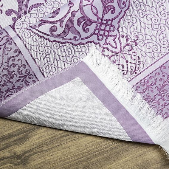 Hediyelik İpek Nur Tafta Seccade Mor 68x110 cm - 200 gr