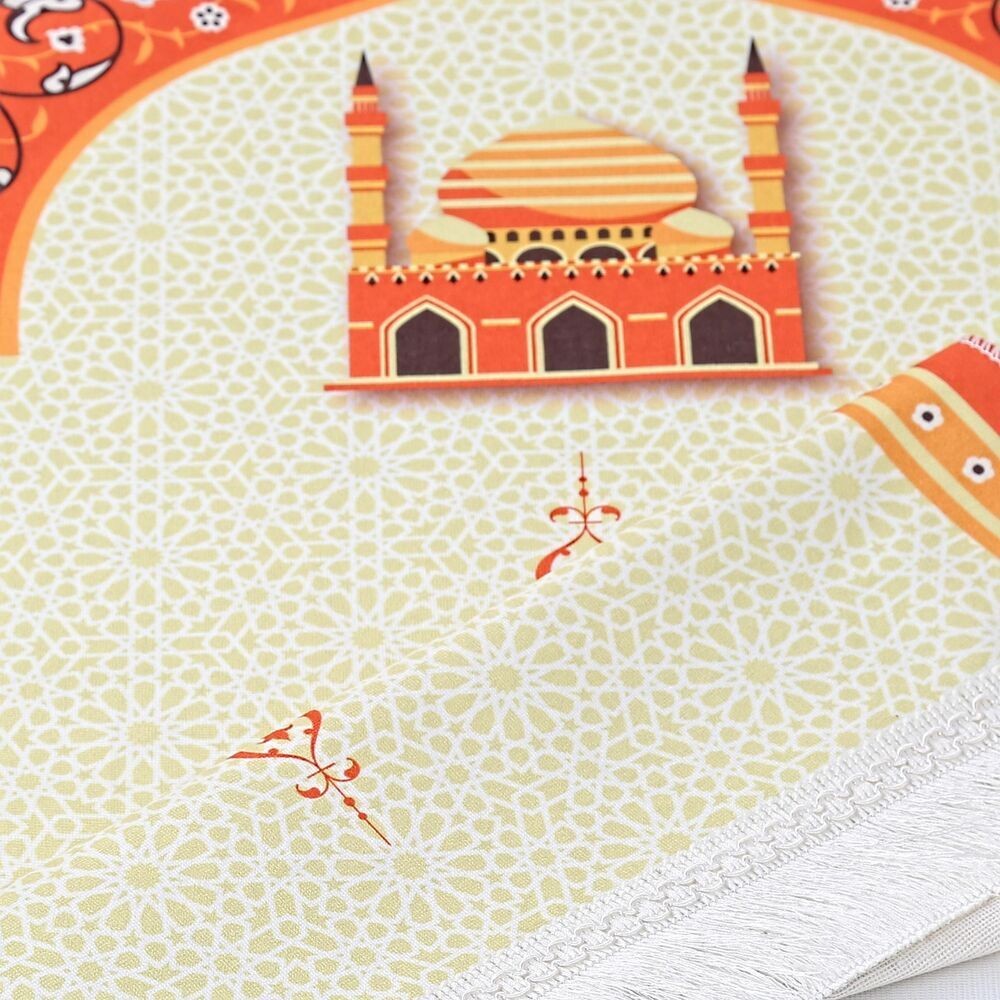 Çocuk Seccadesi Kudüs Turuncu 82×45 cm 110 gr- Tesbih Hediyeli
