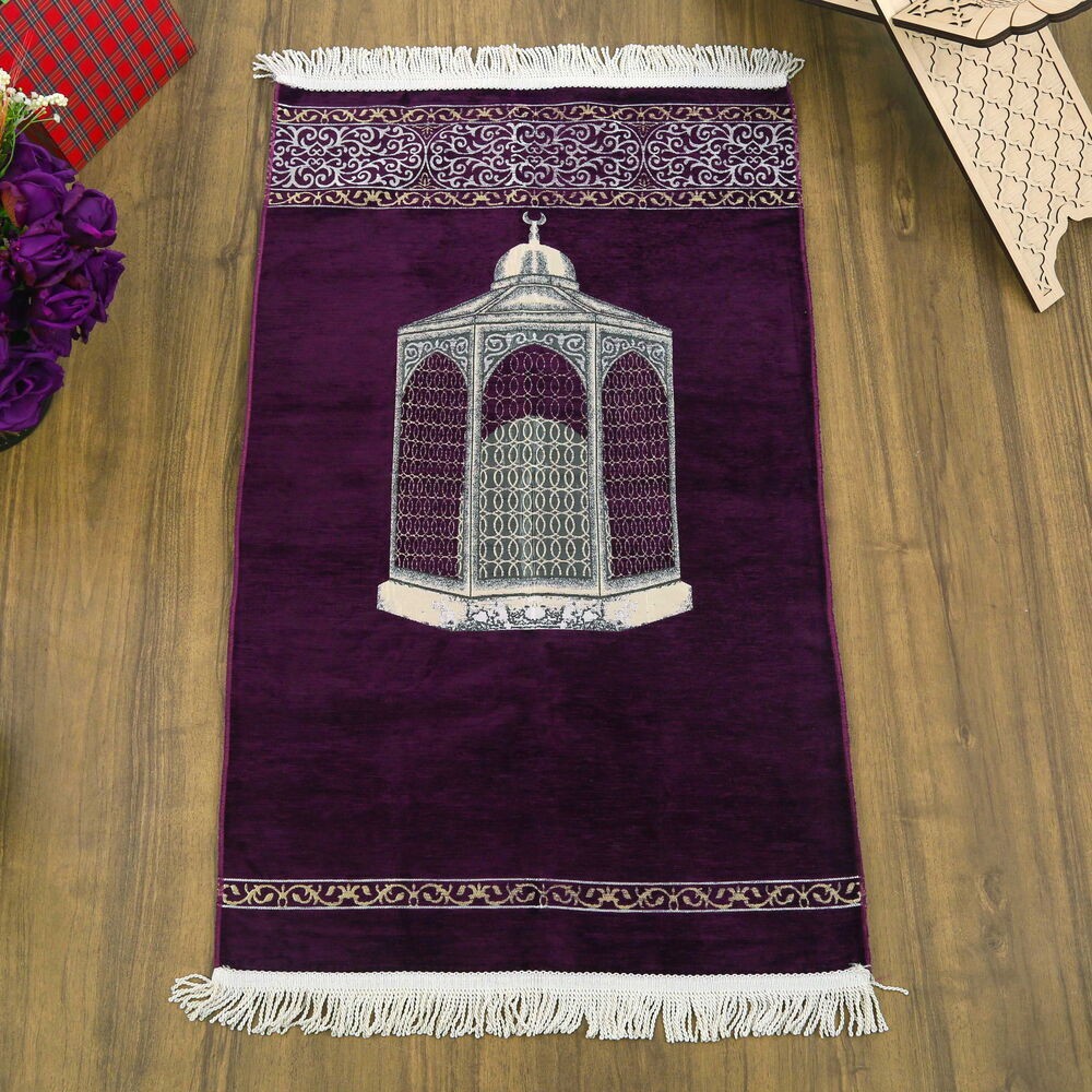Makam-ı İbrahim Lüks Şönil Seccade Mor (70x126cm) 240 gr