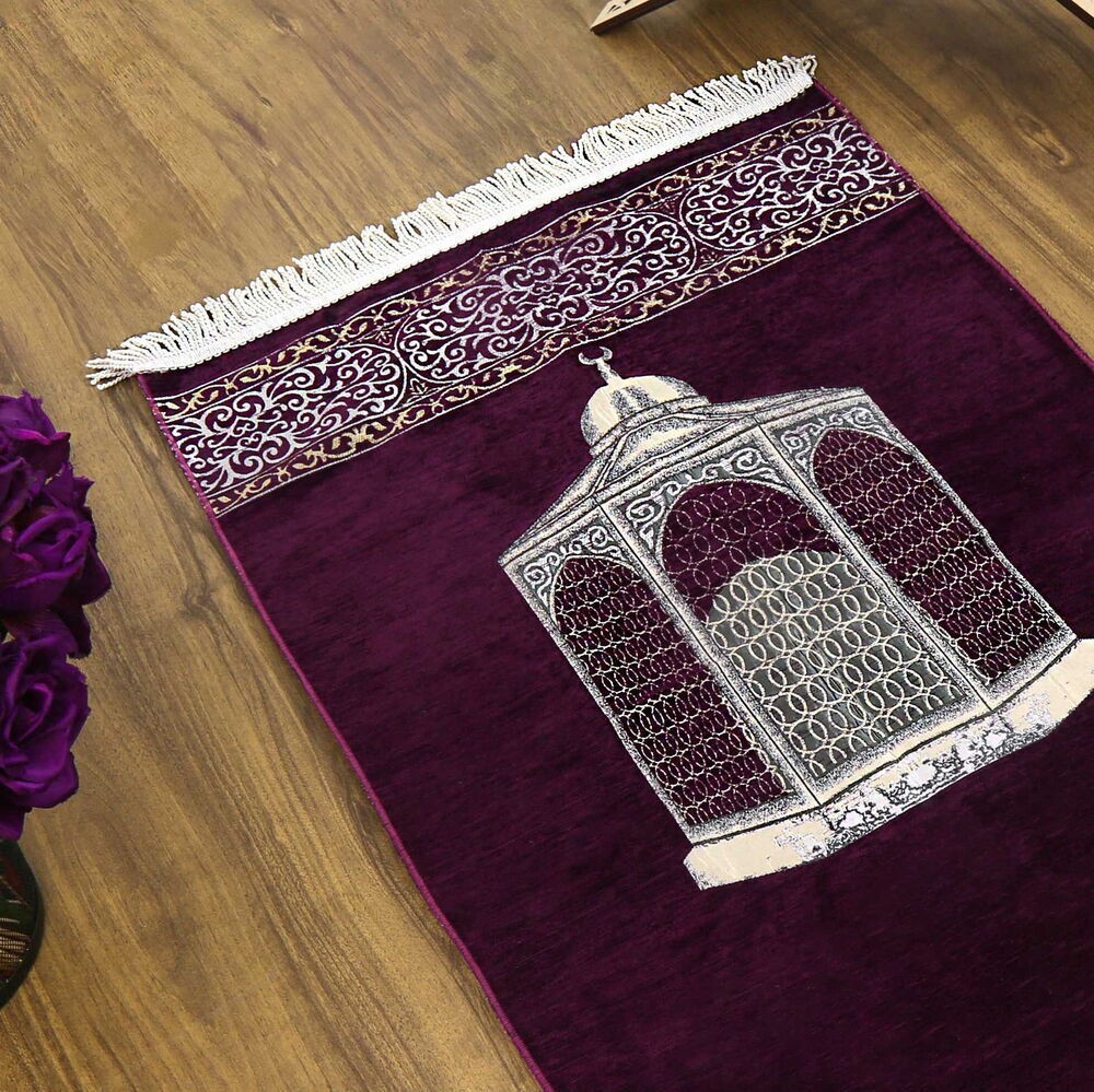 Makam-ı İbrahim Lüks Şönil Seccade Mor (70x126cm) 240 gr