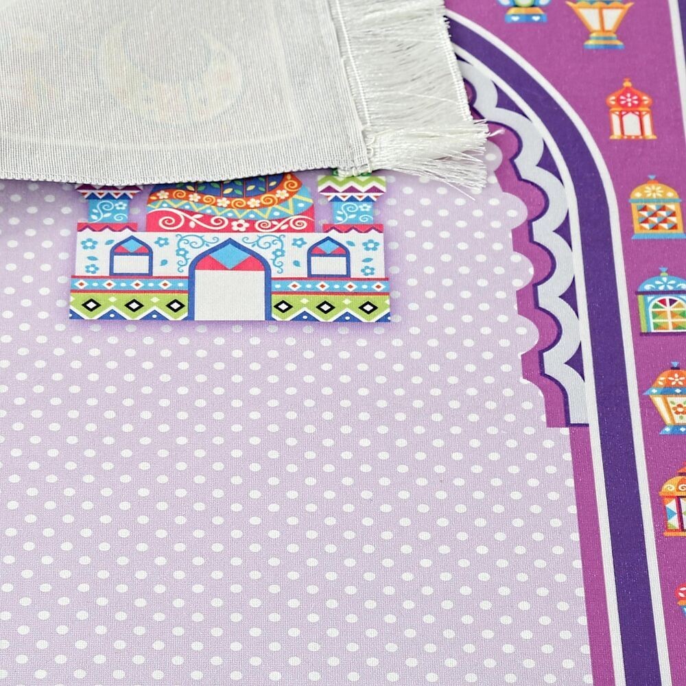 Çocuk Seccadesi Sahra Mor 82×45 cm 110 gr - Tesbih Hediyeli