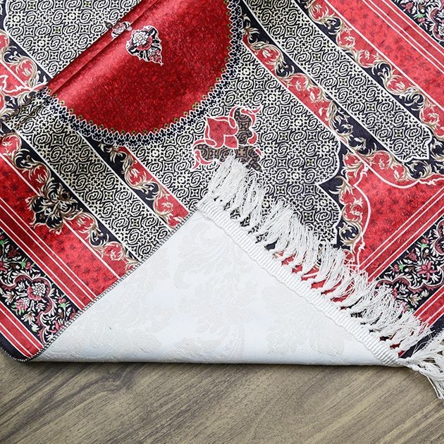 Çeyizlik İpek Burgu Seccade Kırmızı 70x120 cm - 510 gr