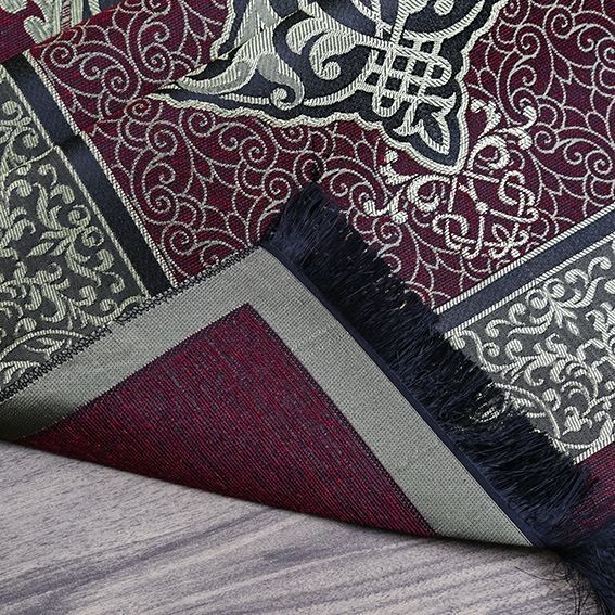 Hediyelik İpek Nur Tafta Seccade Bordo 68x110 cm - 200 gr