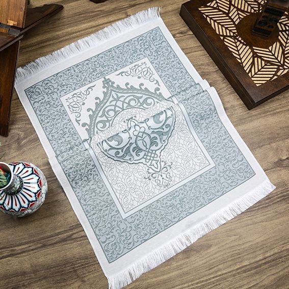 Hediyelik İpek Nur Tafta Seccade Petrol Mavisi 68x110 cm - 200 gr