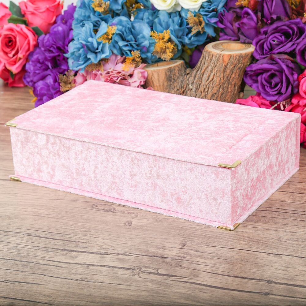 Kişiye Özel Kadife Kutu Pembe Renk (38x22)