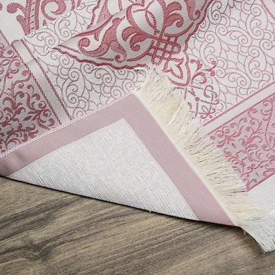 Hediyelik İpek Nur Tafta Seccade Açık Bordo 68x110 cm - 200 gr