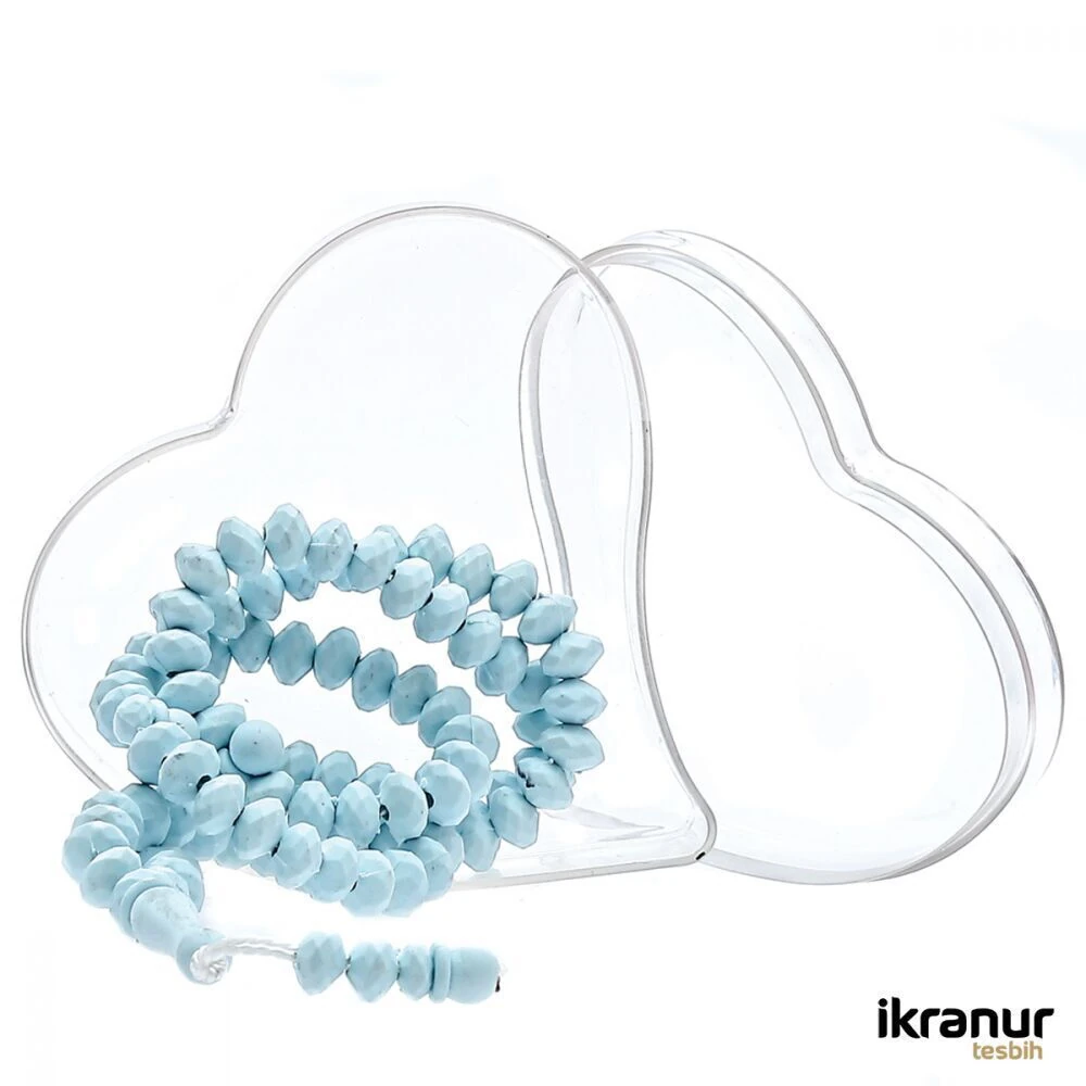 Kokulu Tesbih Şeffaf Kalpli Kutuda  Karışık 1 Koli - 480 Adet