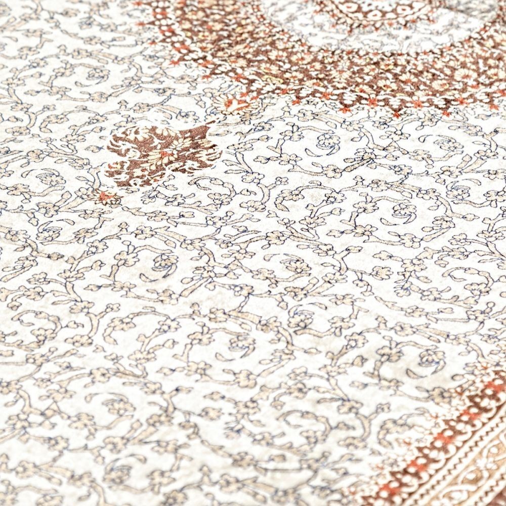 Lüks İpek Ahu Seccade Kahve 70x117 cm - 550 gr