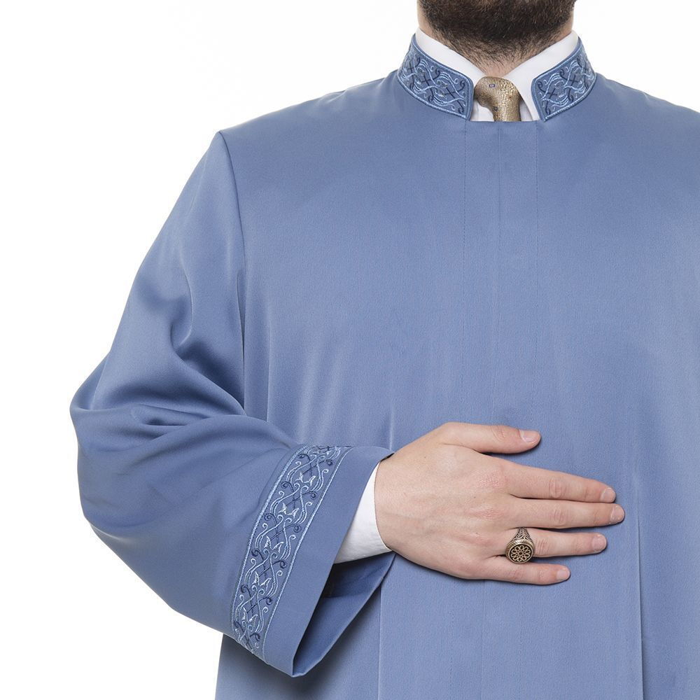 Sabuni İmam Cübbesi Boyu 180 cm den Uzunlar İçin Dar Uzun -İndigo