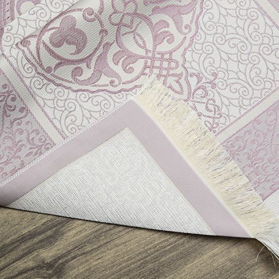 İsminizi Seccadeye Nakşediyoruz ,İsme Özel Hediyelik İpek Nur Tafta Seccade Lila 68x110 cm - 200 gr