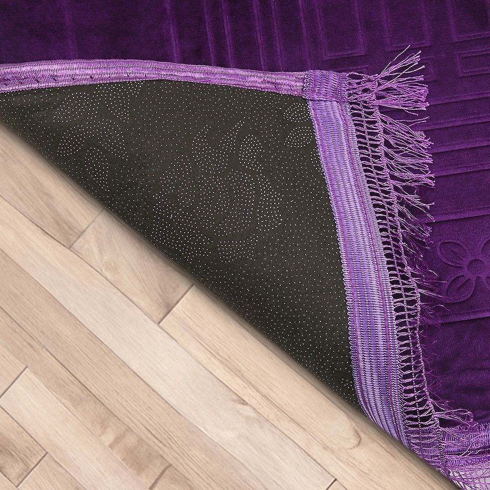 Soft Yumuşak Kadife Peluş Seccade Mor 80 x 120 cm - 1100 gr