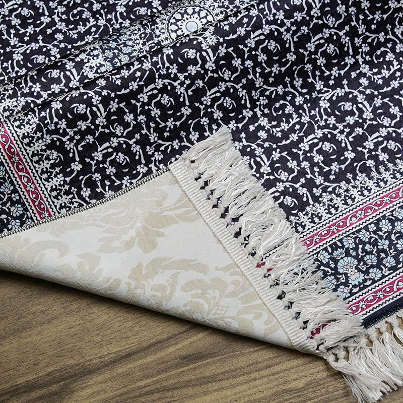 Lüks İpek Ahu Seccade Siyah 70x117 cm - 550 gr