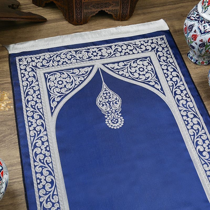 Hediyelik Rumi Desen Seccade - Lacivert 70x128 cm - 364 gr